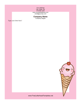 Ice Cream Cone Letterhead Letterhead Template