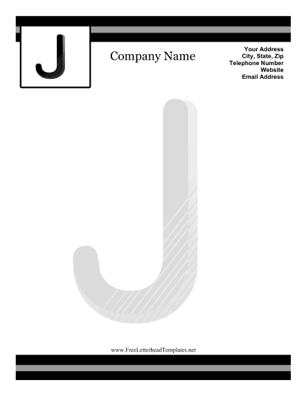 J Monogram Letterhead Letterhead Template
