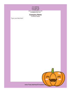 Jack-o-Lantern Halloween Letterhead Letterhead Template