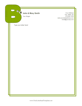 Kids Monogram B Letterhead Template