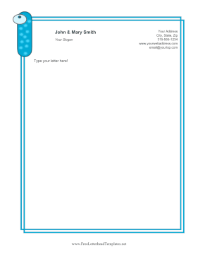 Kids Monogram I Letterhead Template