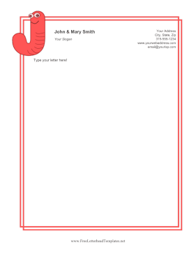 Kids Monogram J Letterhead Template