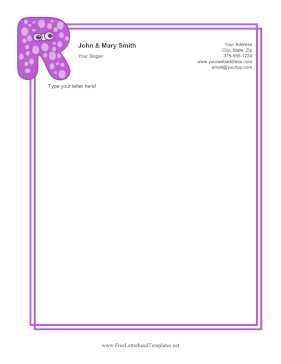 Kids Monogram R Letterhead Template