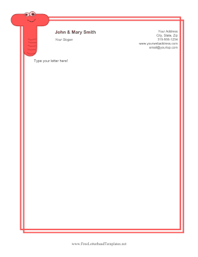 Kids Monogram T Letterhead Template