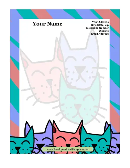 Kitty Kid Letterhead Letterhead Template