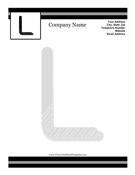 L Monogram Letterhead Letterhead Template