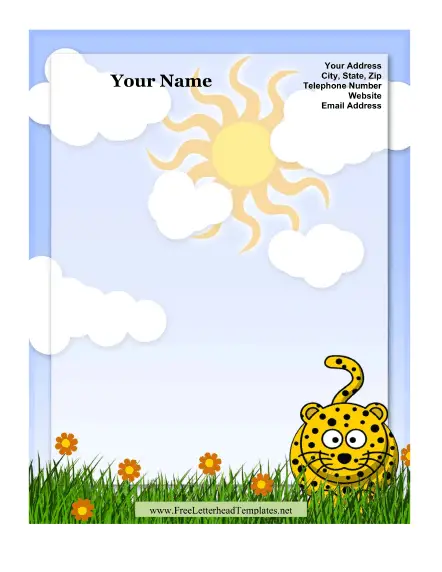 Leopard Kid Letterhead Letterhead Template