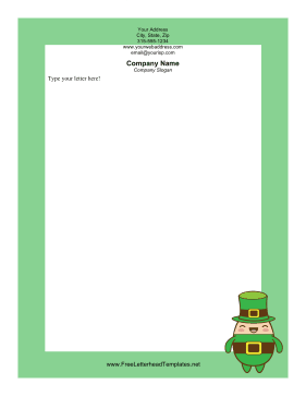 Leprechaun Holiday Letterhead Letterhead Template