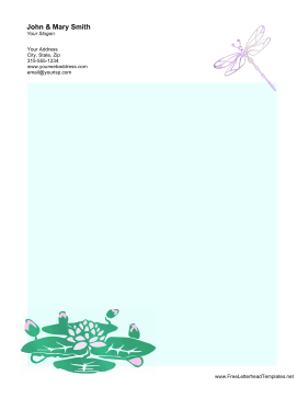 Lily Pad Letterhead Letterhead Template