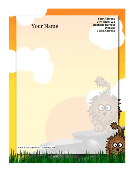 Lion Kid Letterhead Letterhead Template