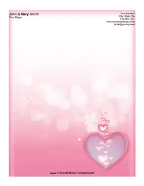 Many Hearts Letterhead Letterhead Template