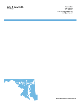 Maryland Letterhead Letterhead Template