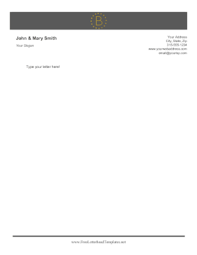 Minimalist Monogram B Color Letterhead Template