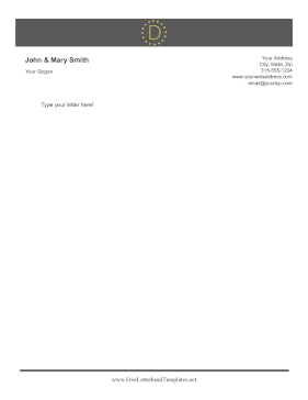 Minimalist Monogram D Color Letterhead Template