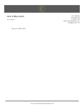 Minimalist Monogram E Color Letterhead Template