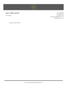 Minimalist Monogram N Color Letterhead Template