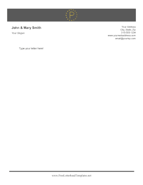 Minimalist Monogram P Color Letterhead Template