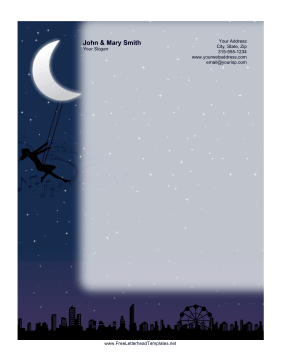 Night Swing Letterhead Letterhead Template