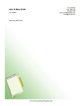 Notepad And Pencil Letterhead Letterhead Template