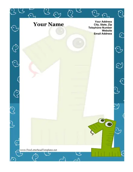 Number 1 Kid Letterhead Letterhead Template