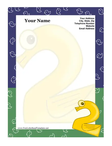 Number 2 Kid Letterhead Letterhead Template