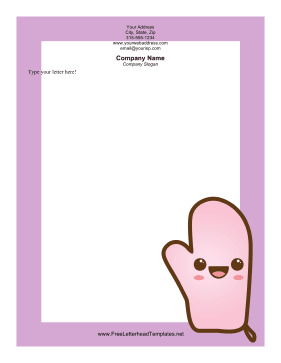 Oven Mitt Letterhead Letterhead Template