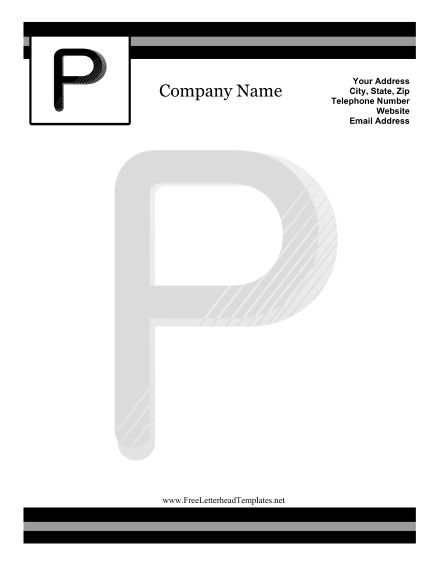 P Monogram Letterhead Letterhead Template