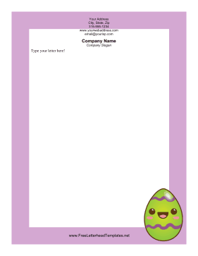 Painted Egg Easter Letterhead Letterhead Template