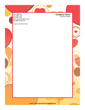 Paisley Hearts Valentines Letterhead Letterhead Template