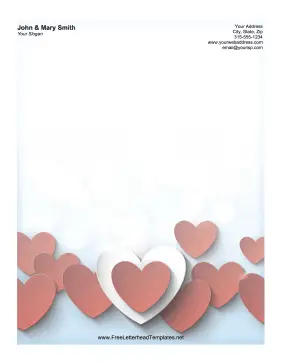 Paper Valentine Letterhead Letterhead Template