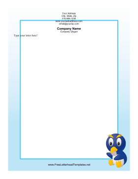 Parrot with Lollipop Letterhead Letterhead Template