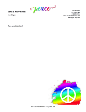 Peace Symbol Letterhead Letterhead Template