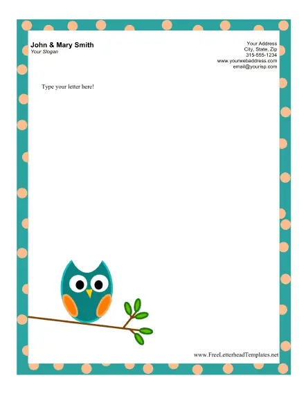 Owl Letterhead Letterhead Template