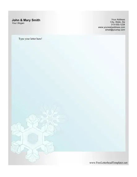 Snowflake Personal Letterhead Letterhead Template