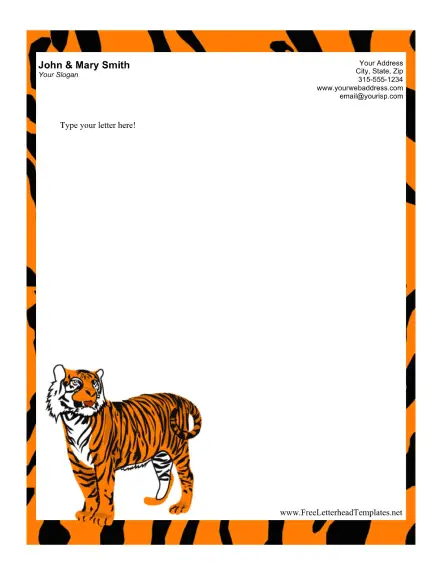 Tiger Letterhead Letterhead Template