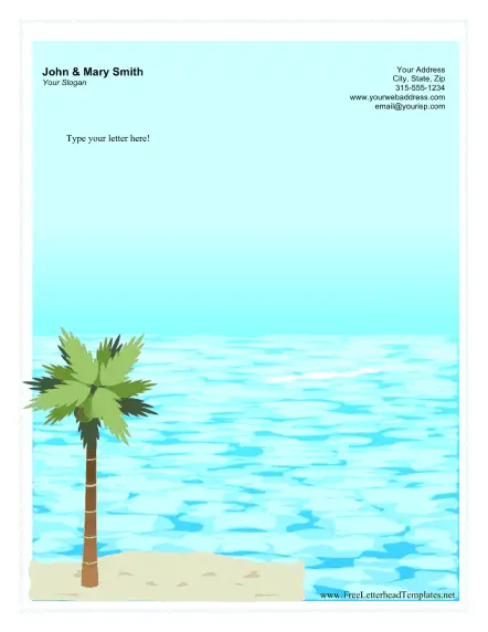 Tropical Personal Letterhead Letterhead Template