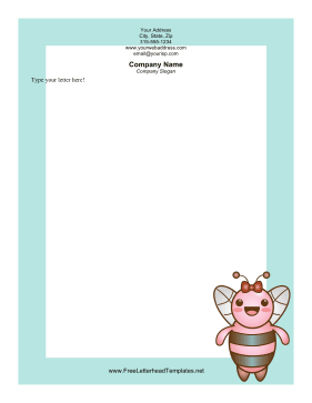 Pink Bee Letterhead Letterhead Template