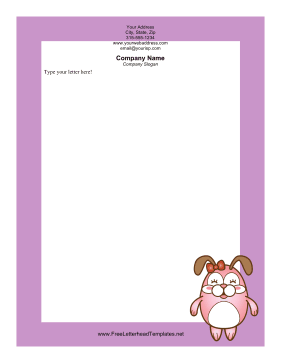 Pink Bunny Easter Letterhead Letterhead Template