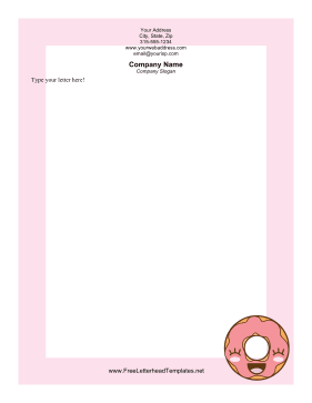 Pink Doughnut Letterhead Letterhead Template