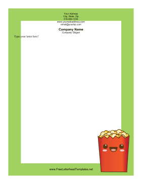 Popcorn Bag Letterhead Letterhead Template