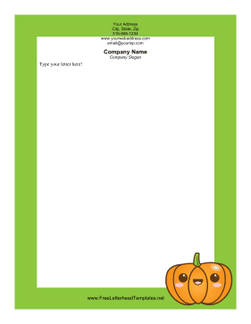 Pumpkin Halloween Letterhead Letterhead Template