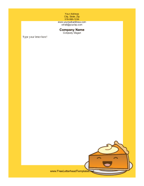 Pumpkin Pie Letterhead Letterhead Template