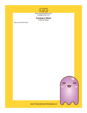 Purple Ghost Halloween Letterhead Letterhead Template