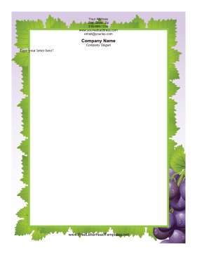 Purple Grapes Letterhead Letterhead Template