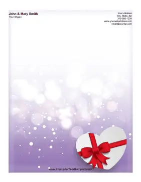 Purple Heart Candy Letterhead Letterhead Template