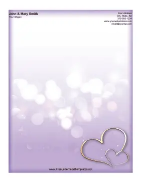 Purple Heart Letterhead Letterhead Template