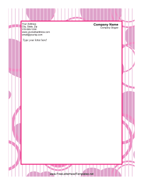 Purple Hearts Valentines Letterhead Letterhead Template