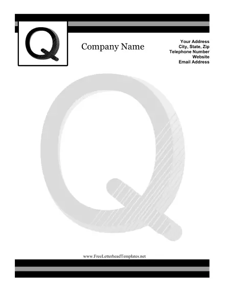 Q Monogram Letterhead Letterhead Template
