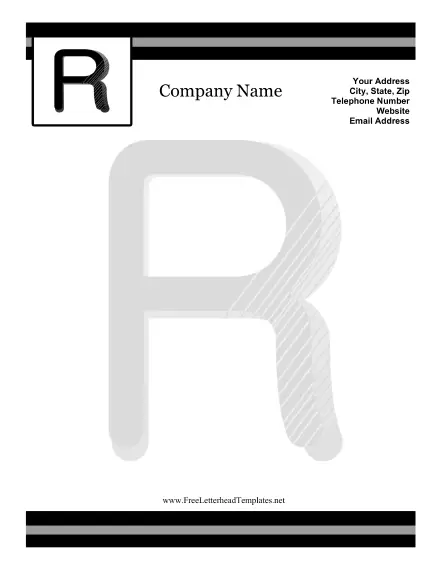 R Monogram Letterhead Letterhead Template