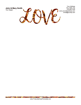 Red Love Letterhead Letterhead Template